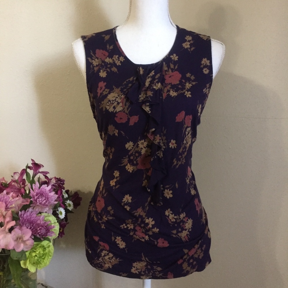 Navy blue floral top